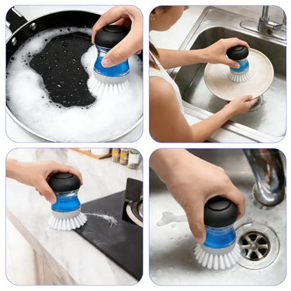 4 Pack Brush Refills for OXO Dish Brush Refill B, Brush Head Replacement OXO Dish Brush Replacement Head（Grey Round） - color: Grey Round