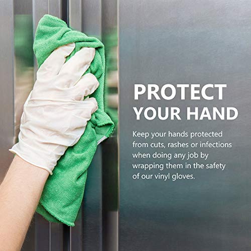 squish Disposable Gloves, 100 Count 4 mil Clear Vinyl Gloves Latex Free Powder-Free Health Glove Cleaning Rubber Glove for Kitchen Cooking Cleaning Food Handling, Large - size: Large (Pack of 100)