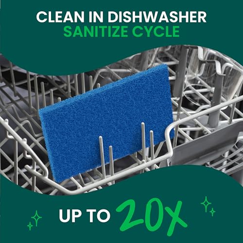 Scotch-Brite Zero Scratch Scouring Pad, Effective + Gentle Dish Scrubber for Household Cleaning, 2 Scrub Pads for Dishes, Nonstick Pots and Pans, Glass, Tubs, Showers, Reusable & Durable