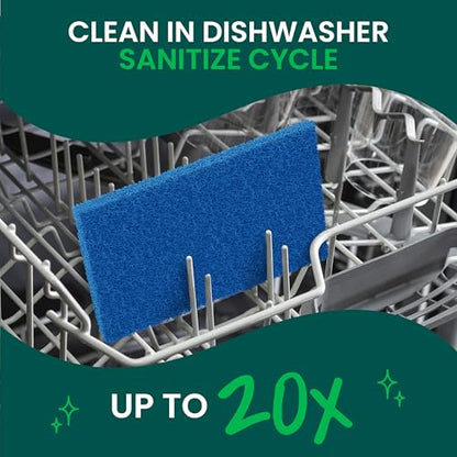 Scotch-Brite Zero Scratch Scouring Pad, Effective + Gentle Dish Scrubber for Household Cleaning, 2 Scrub Pads for Dishes, Nonstick Pots and Pans, Glass, Tubs, Showers, Reusable & Durable