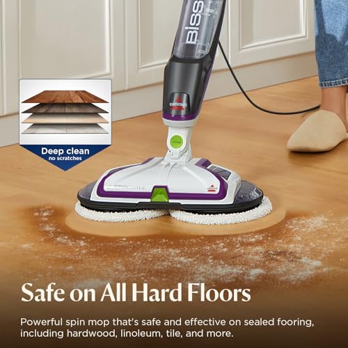 Bissell SpinWave Pet Hard Floor Corded Spin Mop, Electric Floor Cleaner with Washable Pads for Stain Removal on Sealed Hard Floors, 20399 - style: SpinWave Corded Pet