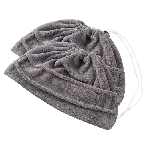2 Pack Broom Cloth Covers Wet or Dry Cleaning Mops with Adjustable Drawstring Closure Multi-Purpose Microfiber Floor Towel Washable Reusable Cleaning Cloth for Pet Hair, Dust, Stain, Windows (Grey) - color: Grey