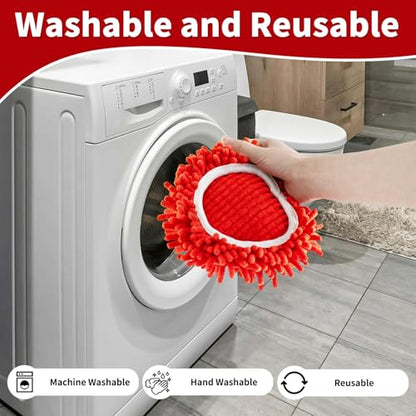 4 Pack Mop Head Replacement Compatiable with Ocedar EasyWring ,Mop Heads Refill for Easywring Spin 1 Tank System - Microfiber Chenille, Easy to Replace,Deep Floor Cleaning and Machine Washable