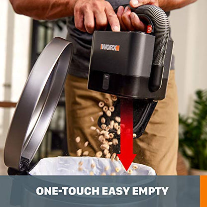 WORX WX030L 20V Power Share Cordless Cube Vac Compact Vacuum, Black - style: with battery and charger