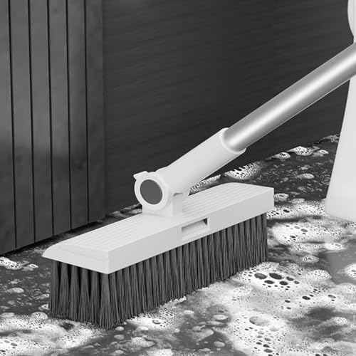3-in-1 Broom and Dustpan Set - Stainless Steel Handle Floor Cleaning Kit for Home & Office, Space-Saving Storage Design - color: White