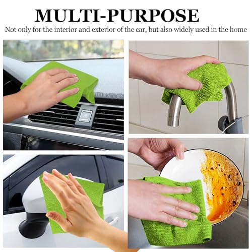 wuyaoyao 50PCS Microfiber Cleaning Cloth Roll, 10"×10" Tear Away Microfiber Towels, Reusable Washable Cloth Paper Towels, Multi-Purpose Cleaning Rags for Car Home Kitchen Garage Shop (Green) - color: Green