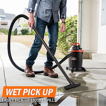 Armor All VO405P 0901 4 Gallon Wet/Dry Vac 2.0 Peak HP Shop Vacuum with Nozzles & Brush,Black/Orange - style: 4 Gal Vac