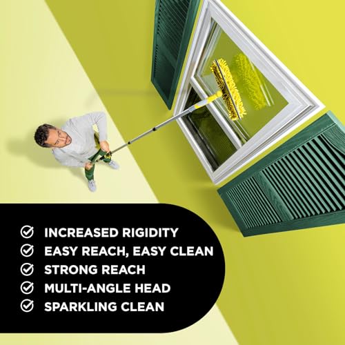DOCA Telescoping Pole 7-30 Ft - Extension Pole for Cleaning, Feather Duster, Window Washing Kit, Paint Roller, Window Squeegee - High Reach Extendable Kit for Indoor & Outdoor - Squeegee Dual Plane - size: 30 Ft, style: Squeegee Dual Plane