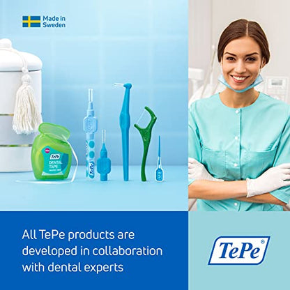 TePe Interdental Brush Angle, Angled Dental Brush for Teeth Cleaning, Pack of 25, 0.7 mm, Medium Gaps, Yellow, Size 4 - color: Yellow