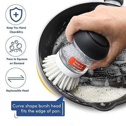 Palm Brush Refills for OXO Soap Dispensing Dish Brush - 4 Pack Cleaning Replacement Brush Head for OXO Palm Brush(White) - color: 4-white