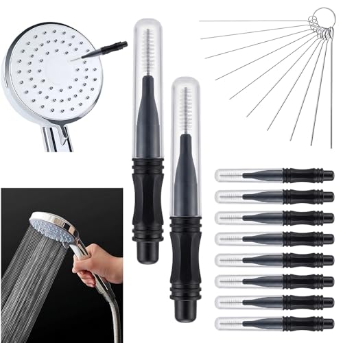 Shower Head Cleaning Brush for Small Holes, 10 Pack Multifunctional Crevice Cleaner with Nylon Bristles for Bathroom Accessories, Sink Faucet & Phone Speaker Grille (Black-50pcs) - color: Black-50pcs