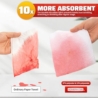 White Microfiber Cleaning Cloth, 150 Pack Shop Towels All-Purpose Cleaning Rags, Bulk Lint-Free Washcloth Reusable Microfiber Towels for Cars Mechanic Garage & Housekeeping 11.5"*11.5" - color: White, style: 150 Pack