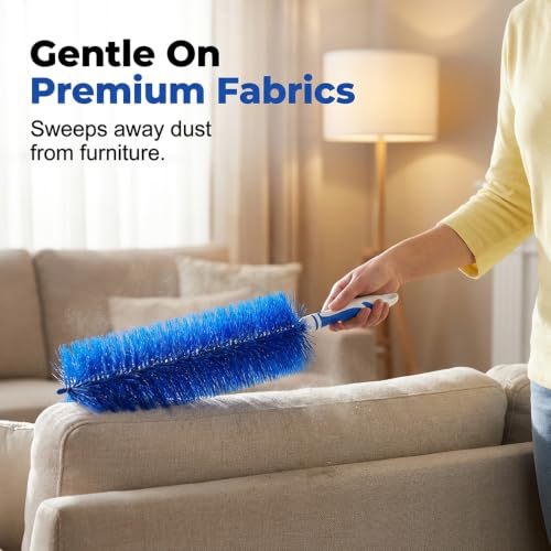 Fan Cleaning Brush, 2026 New Bendable Microfiber Head Dusting Brushes, Reusable Fan Cleaner Brush Dust Remover for Electric Fans, Air Conditioning, Car Vents and Blind，Blue：48cm - color: Blue, size: 48cm