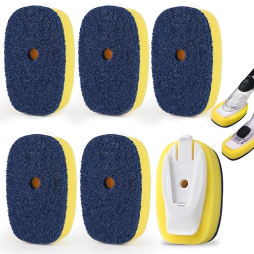 Sponge Brush Refills for OXO Dish Brush, 6 Pack Soap Dispensing Dish Refills, Scrub Replacement Head for Scrubber, Sponge Replacement Head Fits Soap Dispensing Handle - color: 6-pack