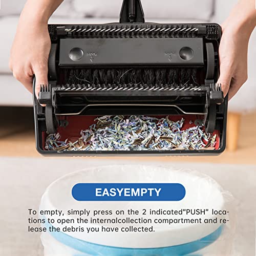 Yocada Carpet Sweeper Cleaner for Home Office Low Carpets Rugs Undercoat Carpets Pet Hair Dust Scraps Paper Small Rubbish Cleaning with a Brush Dark Blue - color: Dark Blue