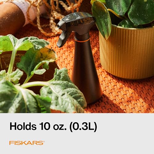Fiskars Plant Mister Spray Bottle for Indoor Plants, Gentle & Fine Water Mist for Evenly Hydrating Orchids & Ferns, 10 oz Lightweight Recycled Plastic, Ergonomic Trigger with Locking Nozzle, Black - size: Mister
