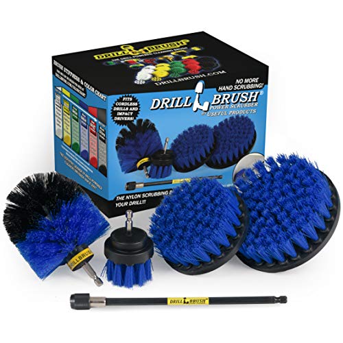 Boat Cleaning Accessories - Swimming Pool Scrub Brush - Medium Stiffness Brush Scrub Kit with Extension - Boat and Hull Cleaning Brush Set - Deck and Dock Cleaning Tools - Tank Cleaning Brush Set - color: Blue