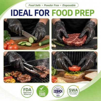 Disposable Plastic Gloves Food Handling Service Gloves Disposable For Cooking - style: Black100pcs