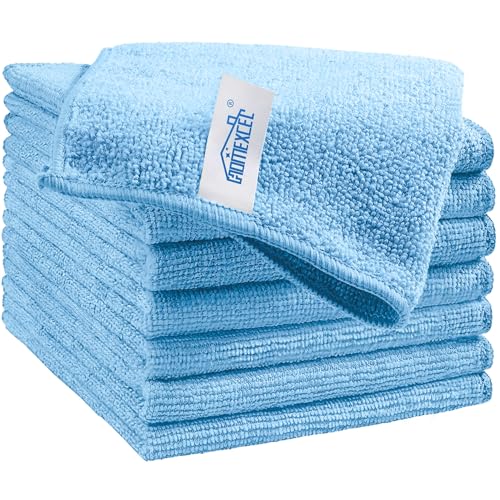 HOMEXCEL Blue Microfiber Cleaning Cloth, 8 Pack Cleaning Towels for Kitchen, Lint Free, Scratch-Free, Highly Absorbent, and Reusable Cleaning Rags for House, Window and Glass, Cars, 11.5 X11.5 inch - color: Blue