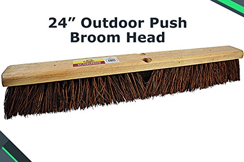 Bristles 4224 24” Push Broom Head for Indoor and Outdoor, Commercial Or Residential Use with Stiff Bristles for Heavy-Duty Work On Concrete, Patio, Garage, Stone Or Any Heavy Duty Cleaning