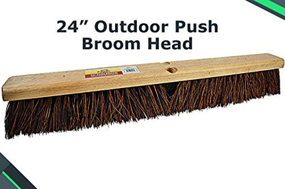 Bristles 4224 24” Push Broom Head for Indoor and Outdoor, Commercial Or Residential Use with Stiff Bristles for Heavy-Duty Work On Concrete, Patio, Garage, Stone Or Any Heavy Duty Cleaning