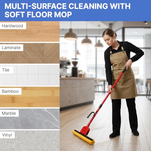 Replacement Mop Heads 4 Pack, Super Absorbent Cellulose Sponge Refills for Flat Floor Cleaning, Compatible with Wood, Tile & Laminate Floors - size: 4 heads