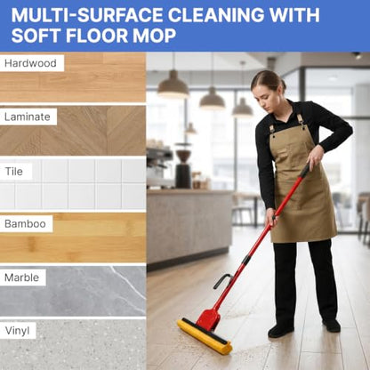 Replacement Mop Heads 4 Pack, Super Absorbent Cellulose Sponge Refills for Flat Floor Cleaning, Compatible with Wood, Tile & Laminate Floors - size: 4 heads