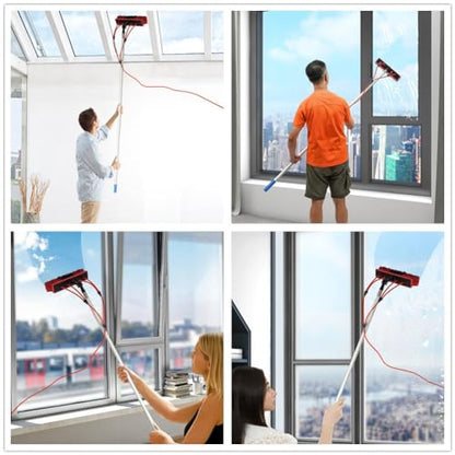 DYRABREST Water Fed Pole Kit Window Cleaning Brush Outdoor Window Glass Solar Panel Cleaning Extendable Telescopic Pole Water Fed Brush Spray Washer (US Stock)