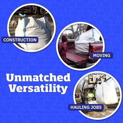 DURASACK Heavy Duty Builder's Bulk Bags 200-Gallon White Woven Polypropylene Contractor Trash Bags for Demo and Construction, Holds up to 2200 lbs, Open Top - size: Single