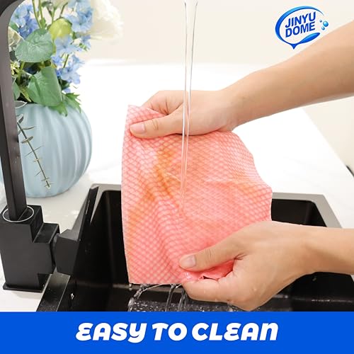 Disposable Kitchen Cleaning Cloths Dish Towels Dish Cloth Reusable Cloths for Kitchen, Bathroom, Household Cleaning (Red 100 Pack) - color: Red 100 Pack