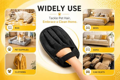 Pet Hair Removal Glove by ZOPP – Five-Finger Magic Brush for Dog & Cat Hair Remover | Electrostatic Reusable Lint Remover for Couch, Sofa, Car Seats, Carpet, Clothing & Beds (Pack of 1)
