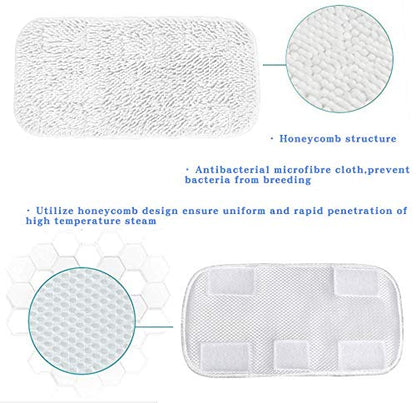 HYCLES Replacement Sienna Luna Cloth Pads Microfiber Mop Pads 6 Pcs for Steamer Head SSM-3006 Washable Cleaning Pads for Floor