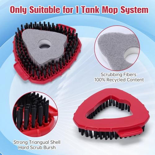 1 Pcs Spin Mop Replacements Scrub Brush and 1 Mop Base with 2 Pcs Scouring Pad Compatible with Cedar EasyWring 1 Tank System，Including 2Pcs Scouring Pad + 6Pcs Scrub Sponge Heavy Duty - color: 1 Pcs Brush + 1 Mop Base + 2pcs Scouring Pad + 6pcs Scrub Spon