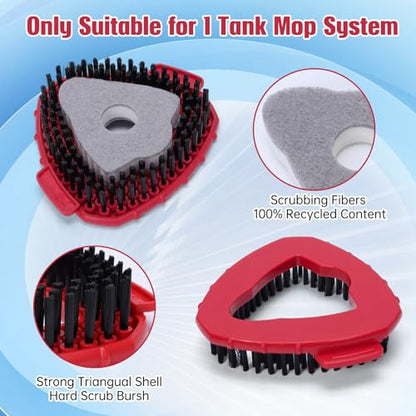 1 Pcs Spin Mop Replacements Scrub Brush and 1 Mop Base with 2 Pcs Scouring Pad Compatible with Cedar EasyWring 1 Tank System，Including 2Pcs Scouring Pad + 6Pcs Scrub Sponge Heavy Duty - color: 1 Pcs Brush + 1 Mop Base + 2pcs Scouring Pad + 6pcs Scrub Spon