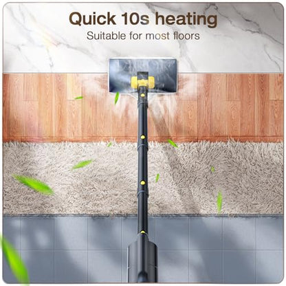 Steam Mop with Detachable Handheld Steam Cleaner, 10-in-1 Multi Accessories, Quick 10s Heat, 350ml and 2-Level Steamer for Cleaning Floor, Carpet, BBQ Grill, Tile, and Grout, Gray - color: Gray