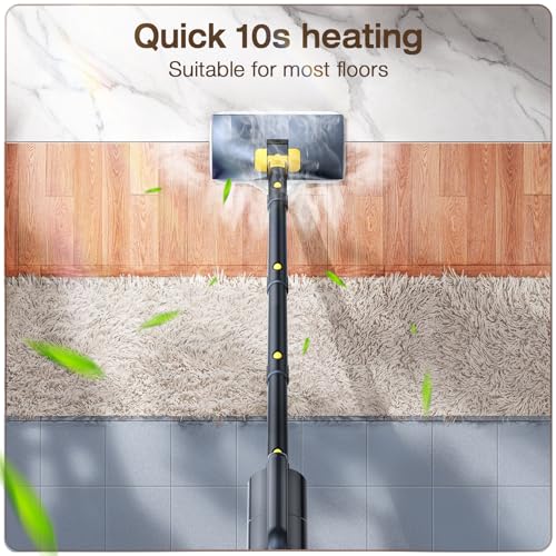 Steam Mop with Detachable Handheld Steam Cleaner, 10-in-1 Multi Accessories, Quick 10s Heat, 350ml and 2-Level Steamer for Cleaning Floor, Carpet, BBQ Grill, Tile, and Grout, Gray - color: Gray
