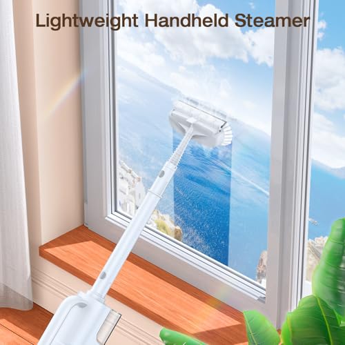10-in-1 Steam Mop with Detachable Handheld Steamer, Quick 10s Heat-up for Steam Cleaner, 350ml Tank and 2-Level Control for Cleaning Floor, Carpet, Window, BBQ Grill, Tile, Stove, Clothing and Grout - color: Matte White
