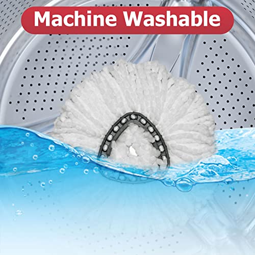 Spin Mop Replacement Head - 6 Pack EasyWring Mop Refills with Base Compatible with O-Cedar Triangle Spin Mop, Microfiber Mop Replace Head Easy Cleaning Floor Head Mop for Floor Cleaning - color: 6 Pack White