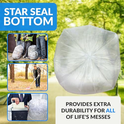 Reli. 55-60 Gallon Trash Bags Heavy Duty | 150 Trash Bags with Ties | Super Sizeable, Clear, Serious Garbage Cleanup