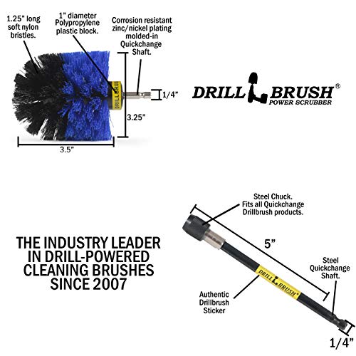Aquatic Cleaning Supplies - Boat and Carpet Cleaner Brush - Boat Accessories for Cleaning - Scrubbing Drill Powered Brush - Boat Hull Cleaner - Pool Cleaning Set - Extended Reach Cleaning - Tank Brush - color: Blue