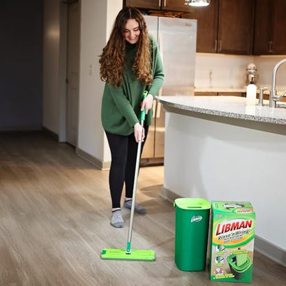 Libman Rinse 'n Wring Mop and Bucket System | Microfiber Floor Mop | Hardwood Floor Cleaner | Wet & Dry Mop | Clean & Dirty Water Chambers | Power Blades | 1 Total Microfiber Pad - style: 1 Pad