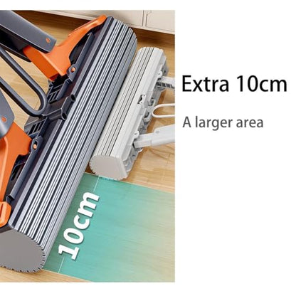 Sponge Roller Mop - Household Tool Telescopic Pole, Floor Cleaning Squeeze, Long Lasting Synthetic Accessory Unit Set, for Kitchen Living Room Bathroom Bedroom Dining Room Dorm Task Box Unit Kit