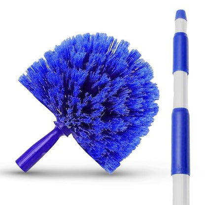 Cobweb Duster Extendable 18 Foot High Reach Ceiling Fan Duster | 3-Stage Aluminum Telescoping Pole | Medium Stiff Bristles | Long Handle Webster Microfiber Duster for Cleaning | U.S Duster Co.