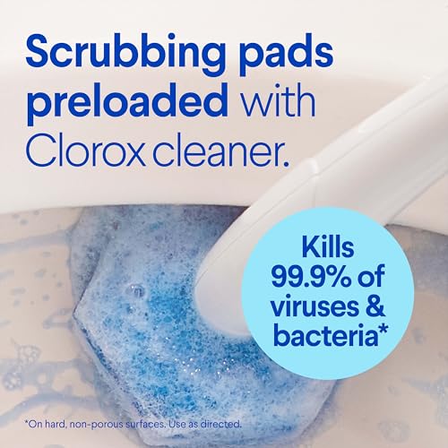 Clorox ToiletWand Disposable Toilet Cleaning System, Kills 99.9% of Germs and Viruses, Wand, Caddy and 6 Refill Heads - size: 6 Count (Pack of 1)