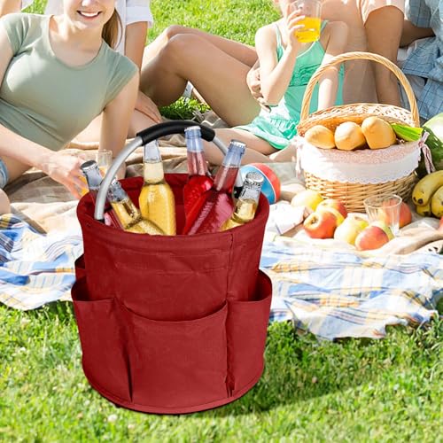 Professional Cleaning Caddy Organizer - 11" Wearable Cleaning Supply Bag with Adjustable Shoulder Strap & Handle - Housekeeper Essentials Organizer for Detailing Tools & Supplies (Red) - color: Red