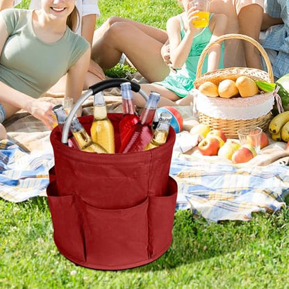 Professional Cleaning Caddy Organizer - 11" Wearable Cleaning Supply Bag with Adjustable Shoulder Strap & Handle - Housekeeper Essentials Organizer for Detailing Tools & Supplies (Red) - color: Red