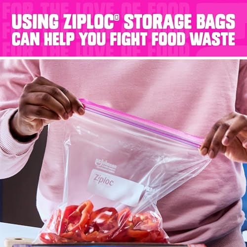 Ziploc Quart Food Storage Bags, Stand-Up Bottom, Easy to Fill, 136 Count - size: 136 Count