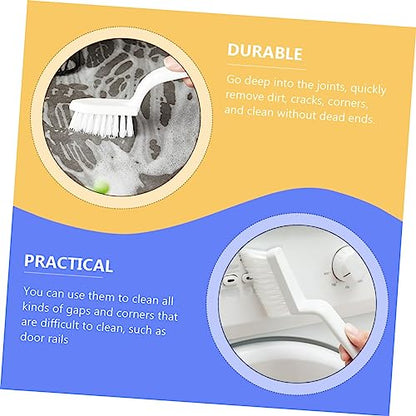 Ipetboom 5pcs Crevice Cleaning Brushes for Window Slots and Floor Gaps PP Handle Narrow Space Scrubbers for Countertop and Groove Cleaning Comfortable Grip Household Tool