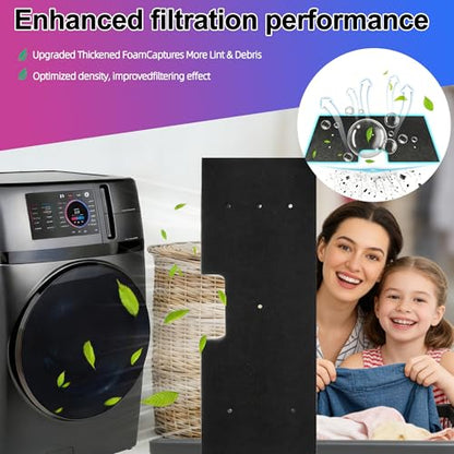 9Pcs Dryer Vent Cleaner Kit for GE Washer Dryer Combo,WH01X35719 Lint Filter replacement with dryer vent brush, Dryer Vent Vacuum Hose Attachment,Hand Washable and Reusable,Models: PFQ97HSPVDS - style: Dryer Vent Cleaner Kit