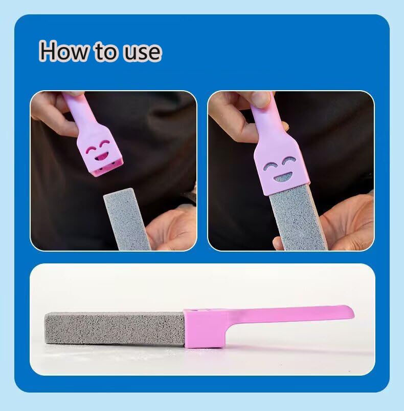 10-Pack of Pumice Cleaning Sticks with 2 Universal Handles and 1 Dustpan Brush Cleaning Brush. Gray Pumice Cleaner, Suitable for Cleaning Toilets, bathrooms, Kitchens, spas and Swimming Pools - color: 11-in-1